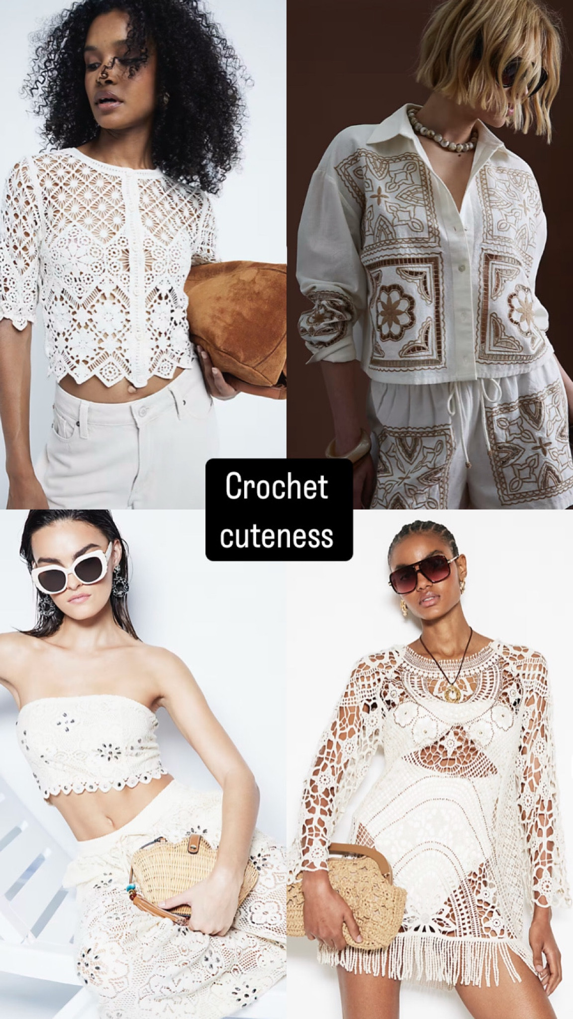 New In… Crochet cuteness 🐚🥥🫧

Neutral look Styling a white cream beige ecru crochet cutwork broidery lace high waist straight wide leg trouser pant, vest tank top waistcoat gilet bandeau shirt cardigan dress raffia straw natural motif logo bag, classic style, brunch outfit, resort wear, holiday look, effortless style, accessories, easy outfit, capsule wardrobe, casual look, spring outfit, H&M, all saints, mango, white company, everyday style, chic style, elegant, modern look, timeless fashion, stylish outfit, simplicity, smart casual, workwear, office outfits, summer outfits, relaxed look, neutral colours, Spring Style, Fashion Inspiration, Outfit Ideas, Going out Outfits, Casual Outfits, Virtual Stylist, Styling Tips, How to Wear, Wardrobe Inspo, Fashion Trends, Chic Outfit, Elegant Style, Capsule Closet, Everyday Look, Style Daily, Minimalist, What to Wear, Street Style, Cute Outfits, Aesthetic Neutral Style, Trendy style, Everyday Outfits, Comfortable and stylish, Chic Trends, Spring Fashion, Holiday Outfit, Style Ideas, trending, style guide, elevated style, feminine, ss24, aesthetic#LTKsummer


#LTKswimwear #LTKuk #LTKspring