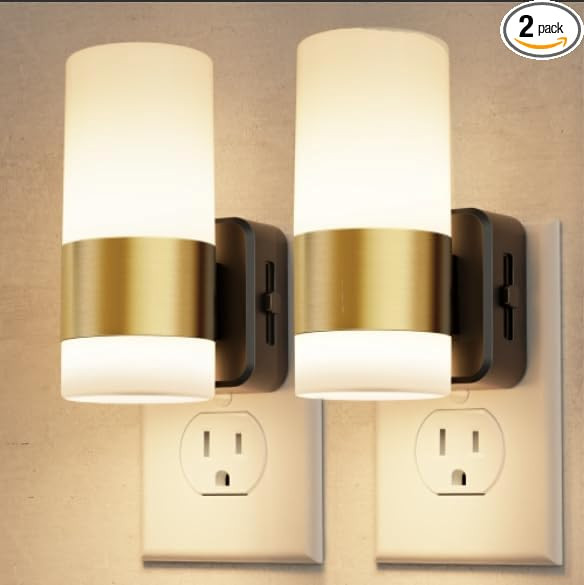 L LOHAS LED Dimmable Night Light 2 Pack, Dusk to Dawn Sensor, Support 0-100 Lumen Brightness Ajdu... | Amazon (US)