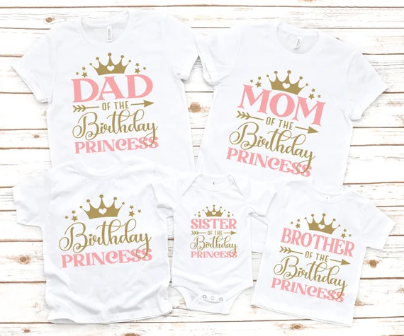 Family Matching Girl Princess Birthday Shirts Birthday Girl | Etsy | Etsy (US)