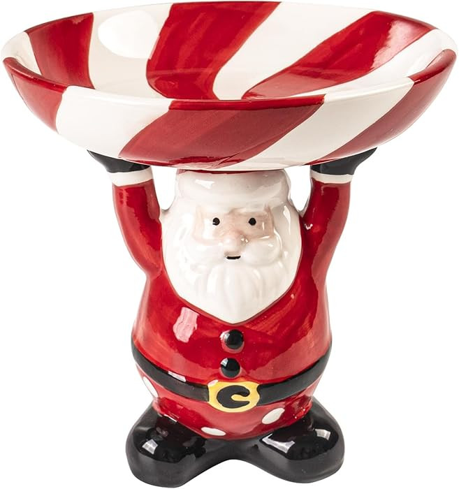 Ceramic Christmas Candy Dish, Red Santa Candy Bowl for Treats Cookies Snack Dessert Sauce and Nut... | Amazon (US)