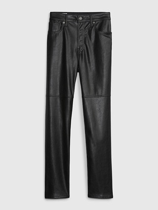 High Rise Vegan Leather Cheeky Straight Pants | Gap (US)