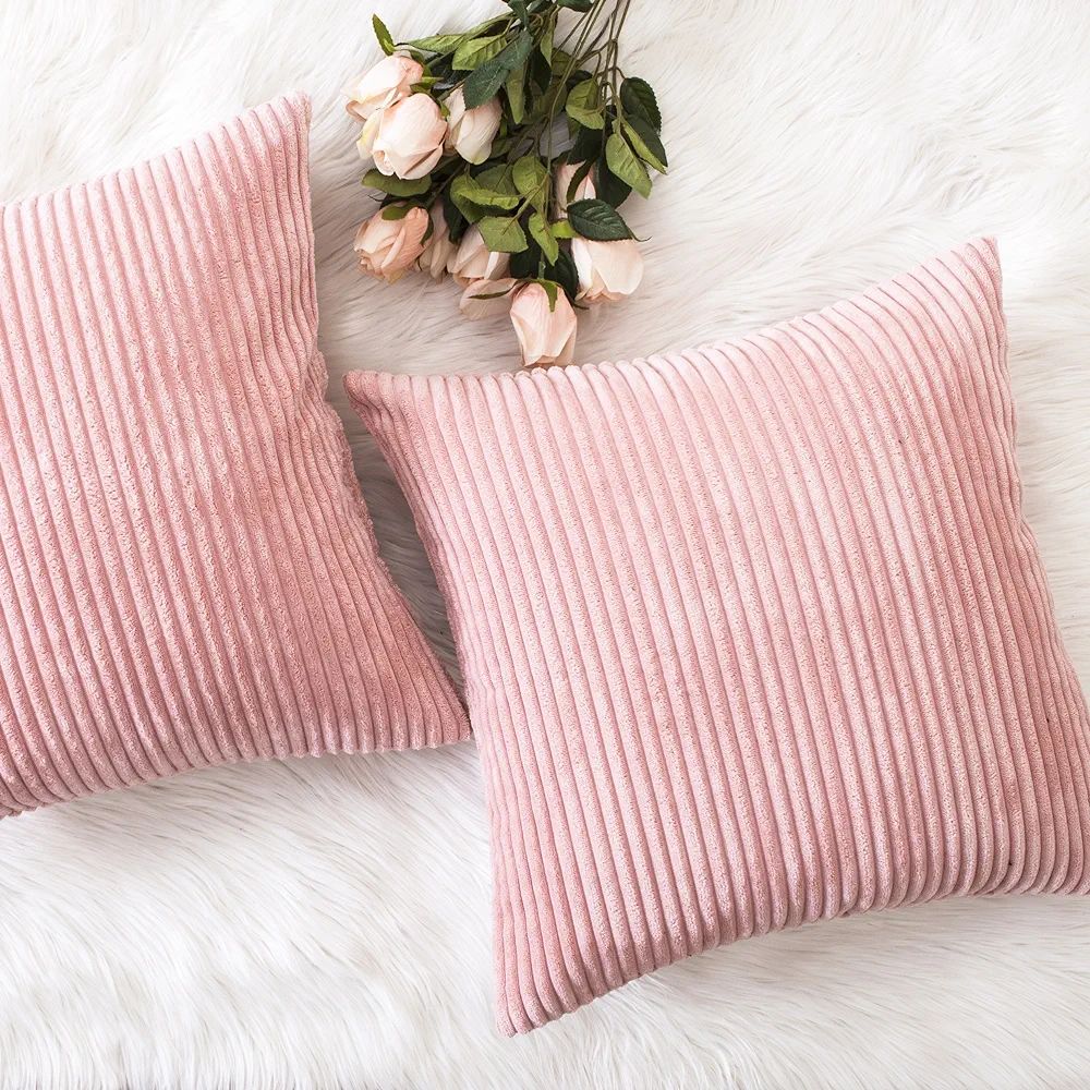 Home Brilliant Throw Pillow Covers Pink Gift for Teengirls Valentines Decoration Supersoft Stripe... | Amazon (US)