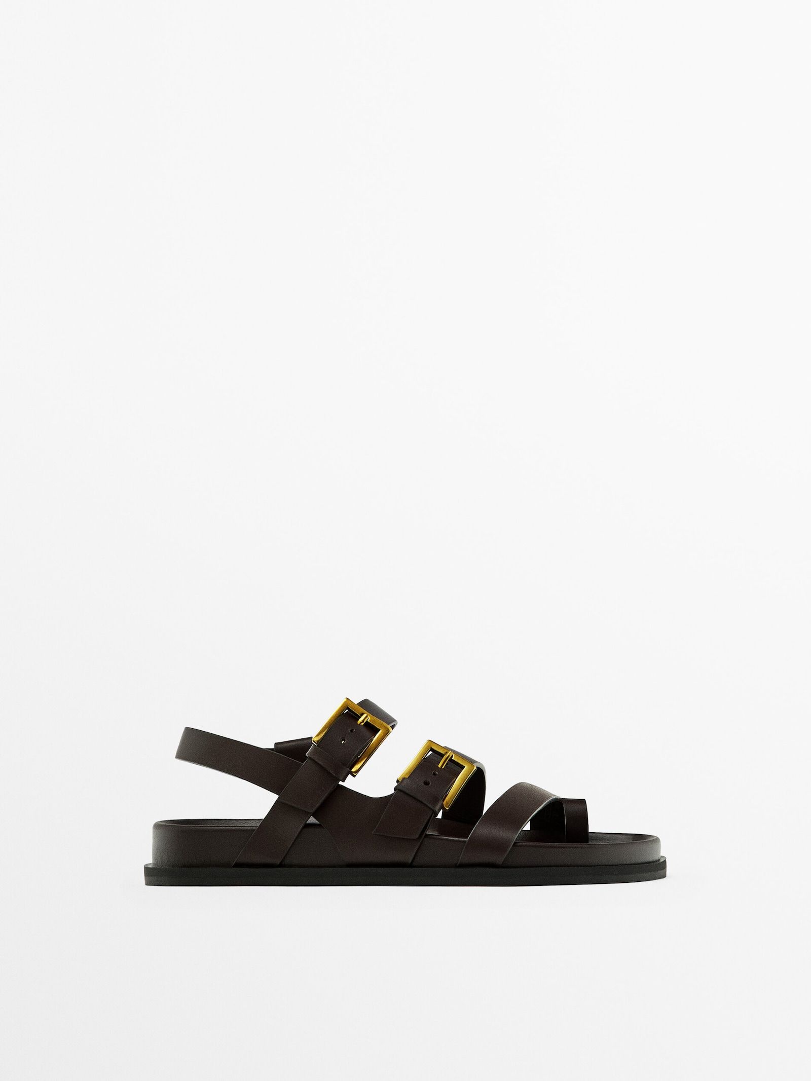 Flat sandals with buckles | Massimo Dutti UK