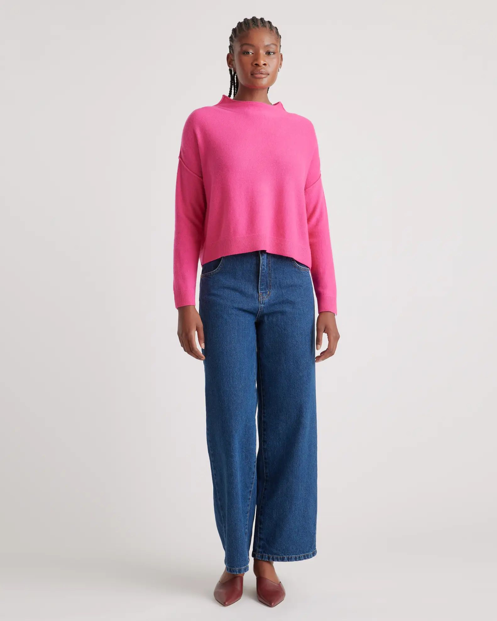Mongolian Cashmere Mock Neck Sweater | Quince