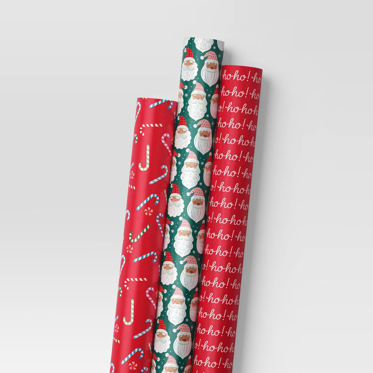 30" 3pk 180 sq ft Christmas Wrap Pack Candy Canes/Santa/Ho Ho Ho - Wondershop™ | Target