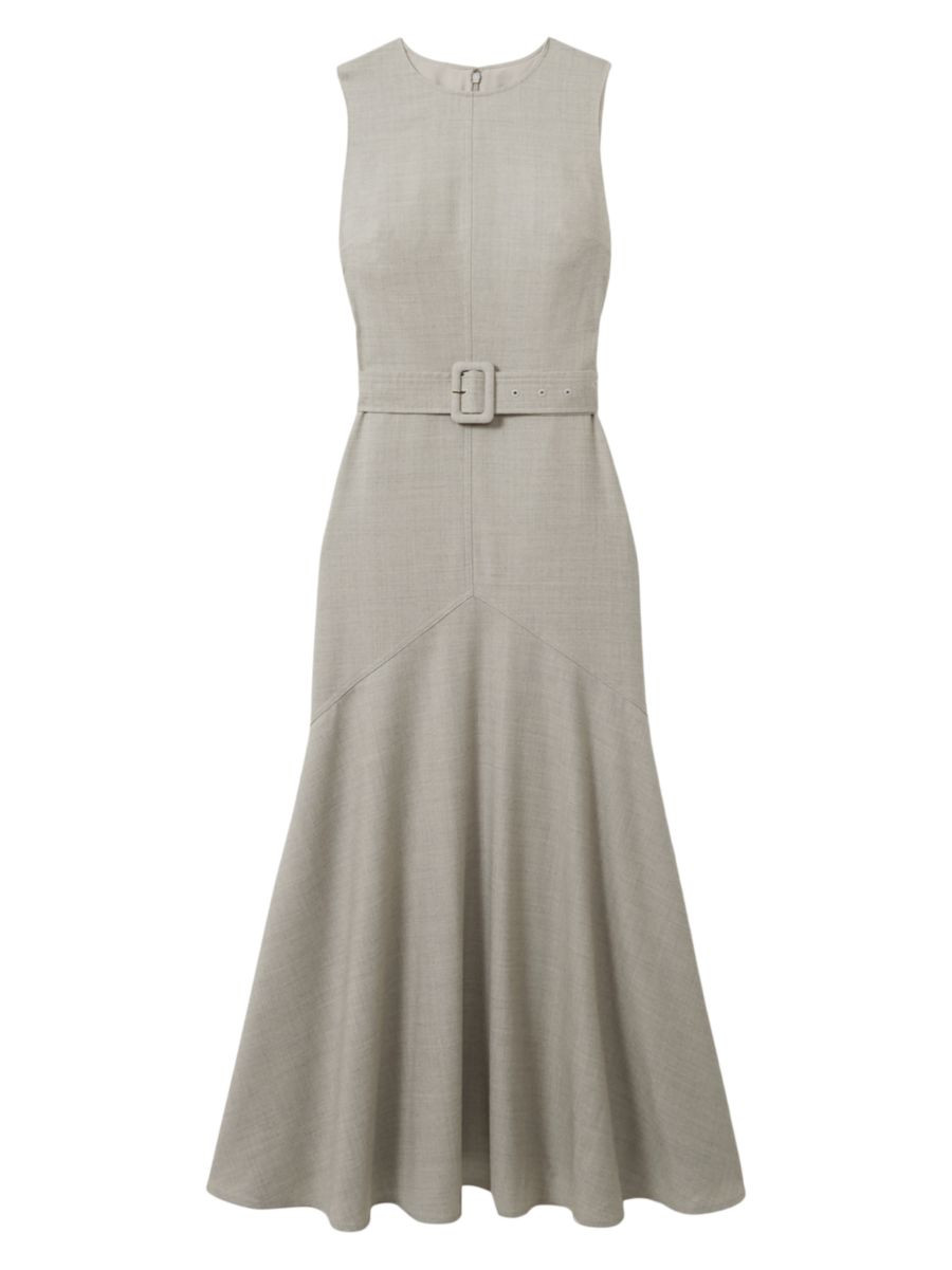 Danni Belted Wool-Blend Midi-Dress | Saks Fifth Avenue