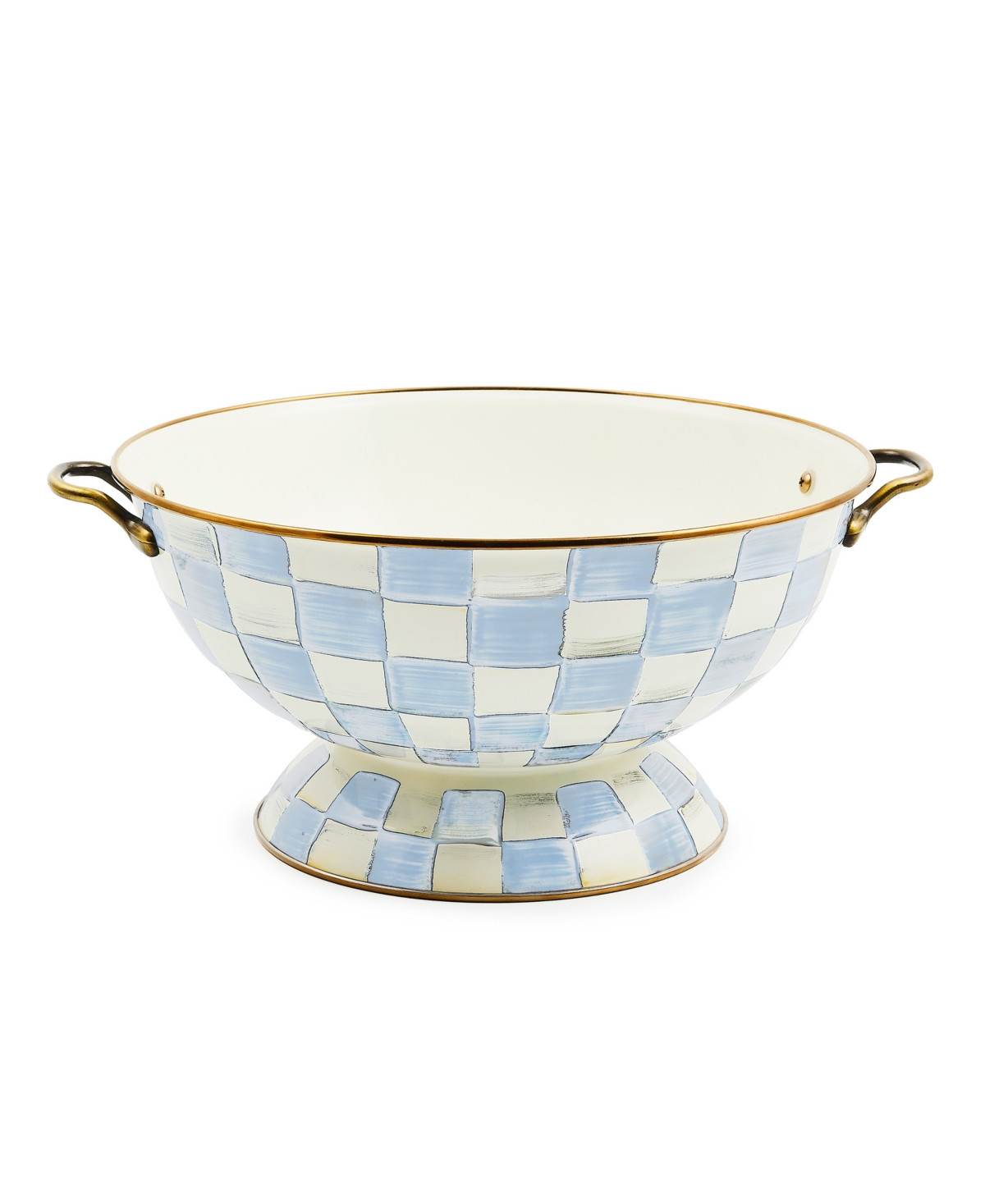 MacKenzie-Childs Sky Blue Check Everything Bowl - Sky Blue | Macy's