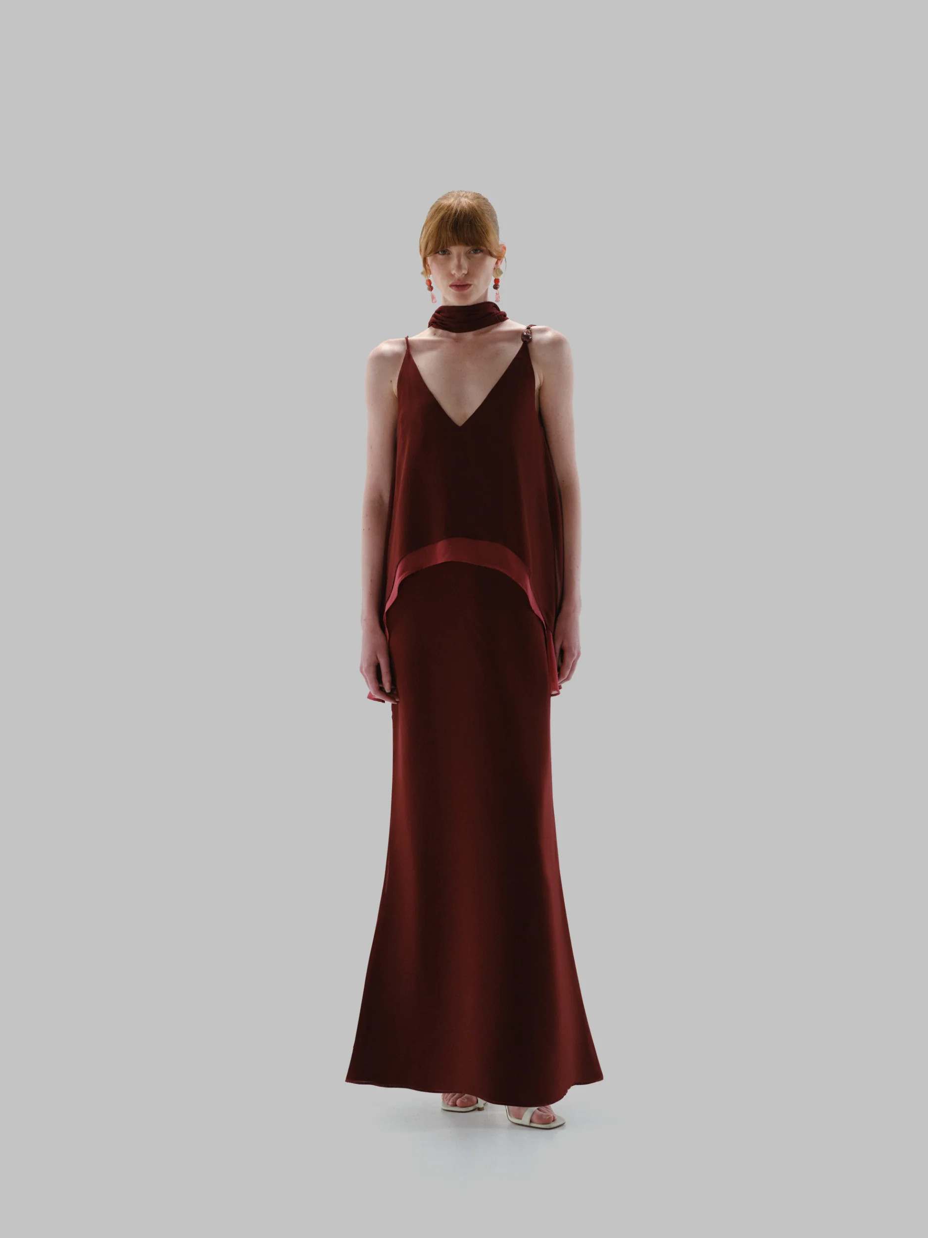 Danielle Maxi Dress Red in Chiffon - Spring Summer 26 | BAOBAB INT