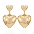 No Boundaries Gold Tone Trendy Puffed Heart Drop Post Earrings, Women's - Walmart.com | Walmart (US)
