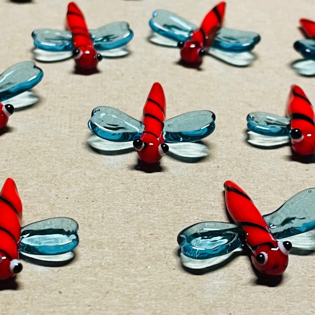 Dragonflies! Millefiori Lampwork Glass Cabochons | Etsy (US)