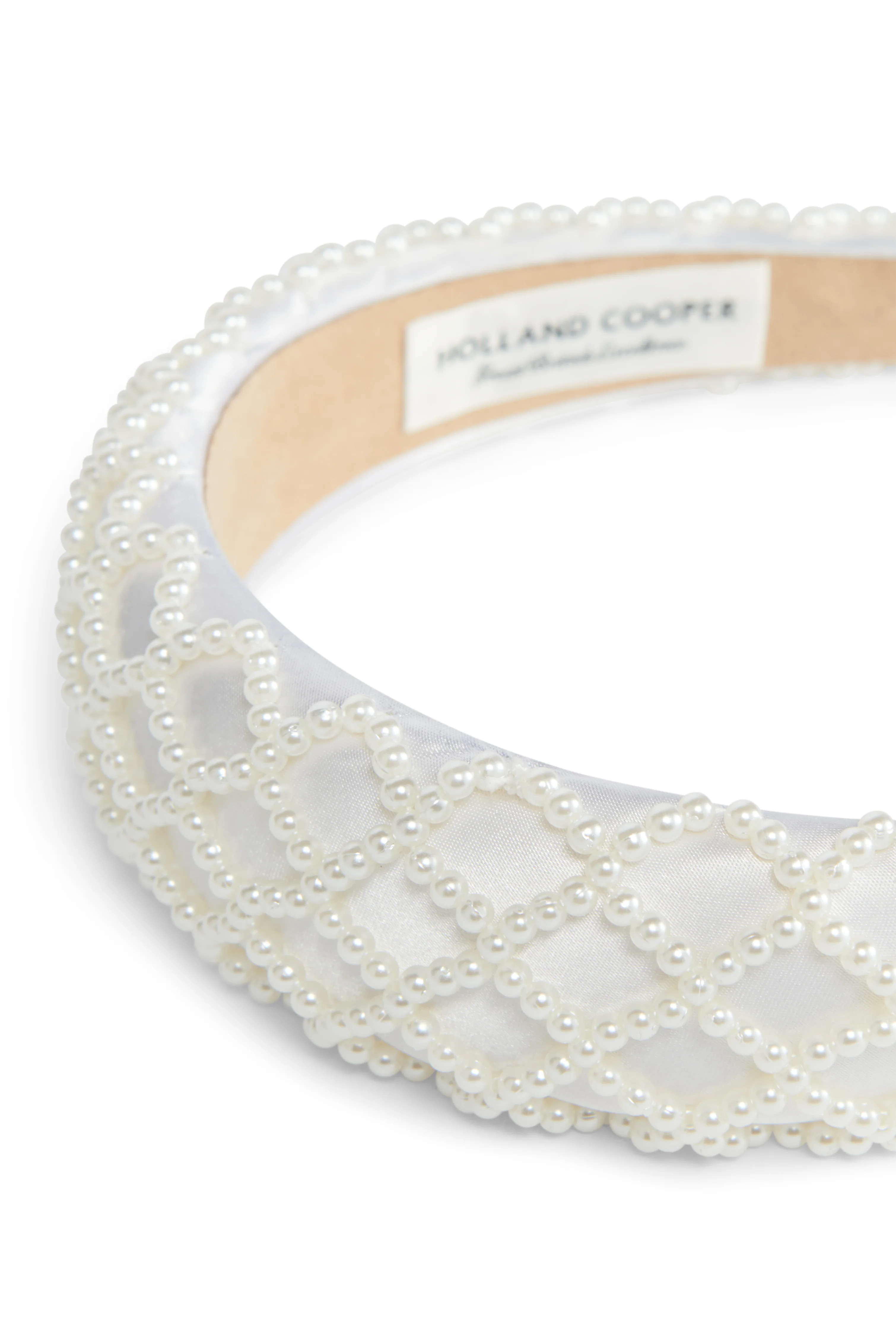Wide Headband (White Pearl) | Holland Cooper