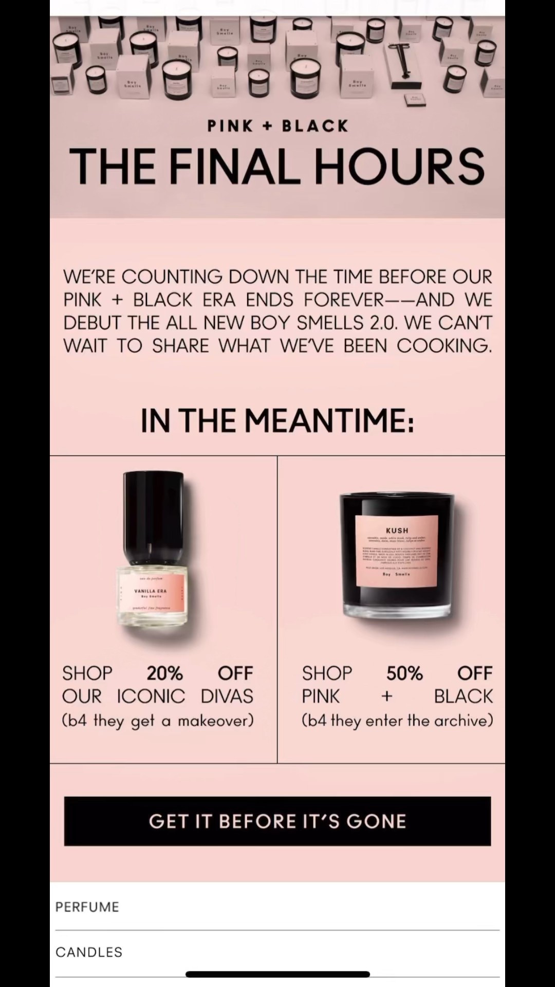 20-50% off Boy Smells home fragrances!! 

#LTKSeasonal #LTKWatchNow #LTKSaleAlert