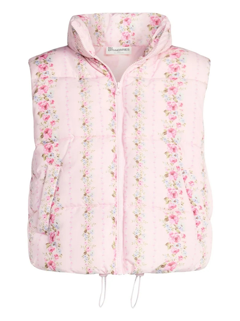 No Boundaries Puffer Vest, Lightweight, Women’s XXS-XXL | Walmart (US)