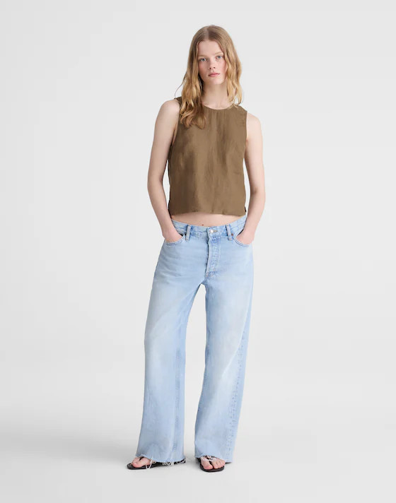Tie-Back Shell Top in 100% Linen | Madewell