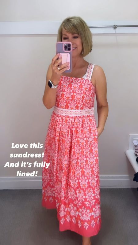 40% off beautiful sundress! I sized up one in this dress. ! I’m 5’3” and wearing the 4 petite. Lined and pockets!!

#LTKOver40 #LTKVideo #LTKSaleAlert