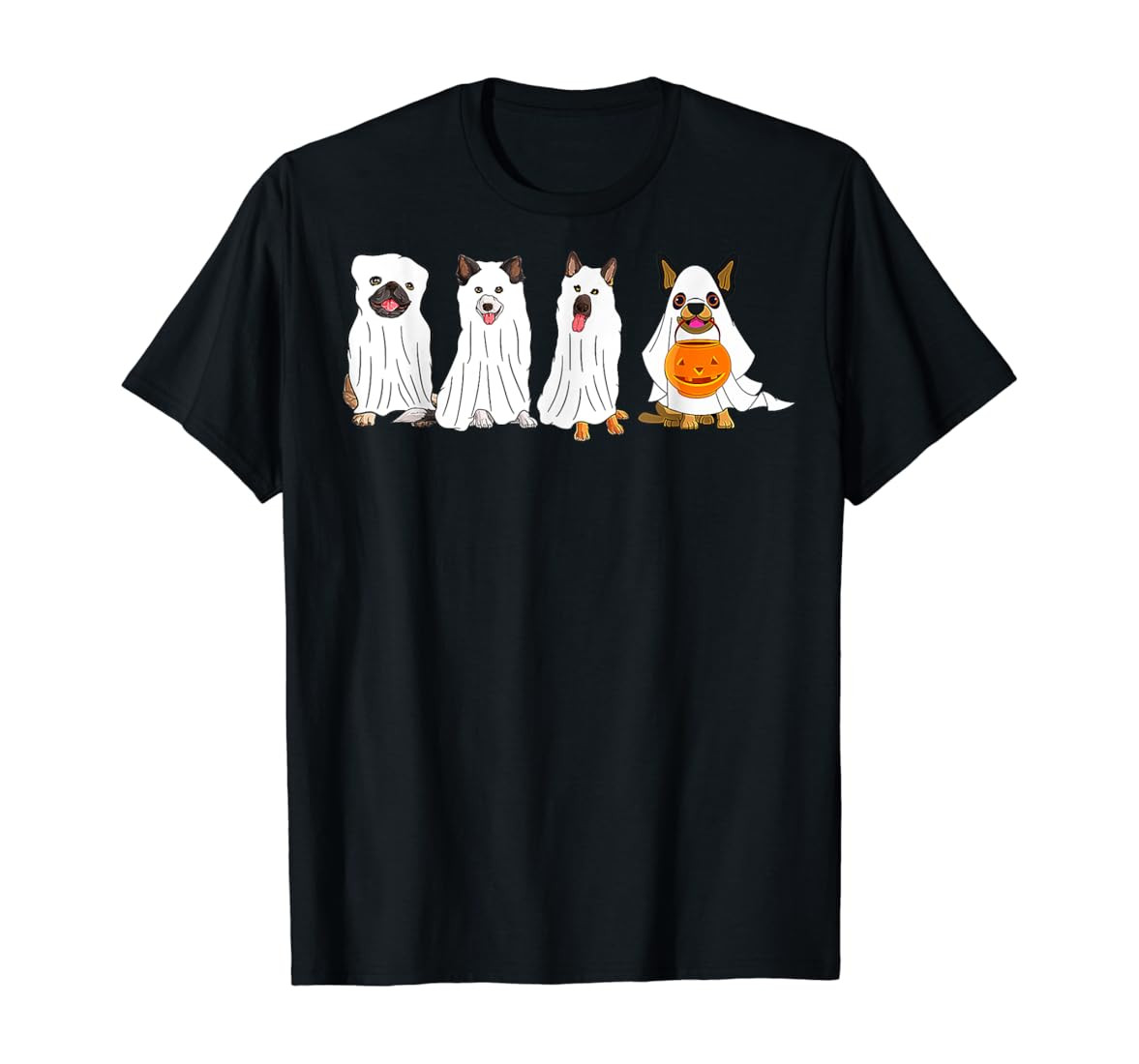 Dog Ghost Funny Halloween Mummy Dog Lover Matching Family T-Shirt | Amazon (US)