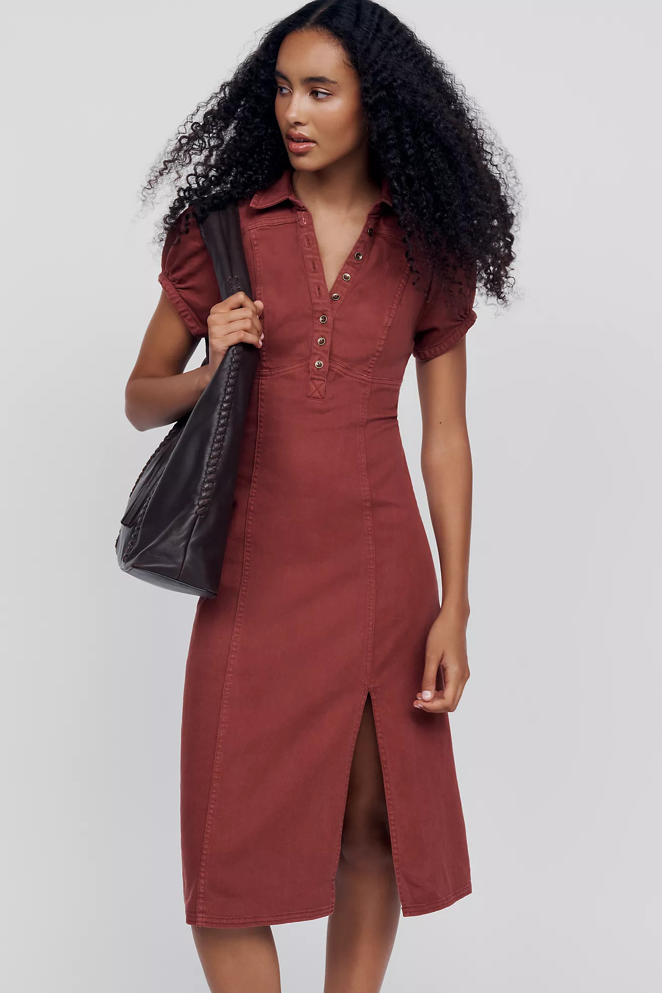 Rebekah Denim Slim Midi Dress | Anthropologie (US)