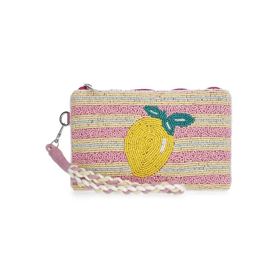 No Boundaries Women's Beaded Wristlet, Pink | Walmart (US)