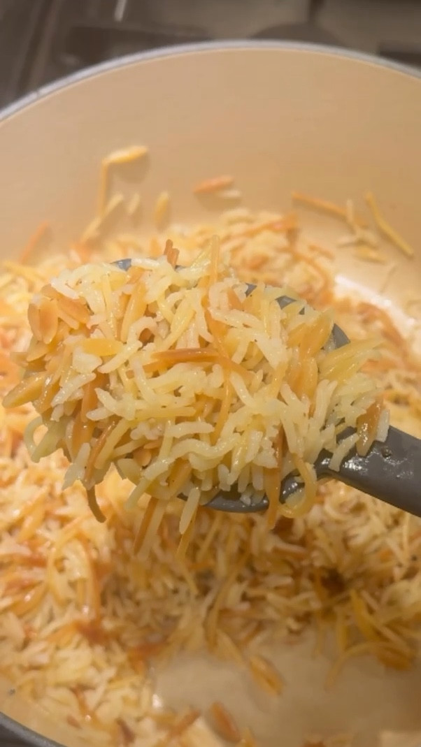 Protein + Pilaf

2tbsp butter
3/4 cup basmati (can use long grain white rice as well) 
1/2 cup orzo
1/2 cup vermicilli (broken into 1” pieces)
2 cups @roliroti bone broth - 26g protein 👏🏽 
1 tbsp chicken bouillon
Salt and pepper

Melt your butter on medium/low heat and brown your vermicelli and orzo for a few minutes, add in your basmati rice, bone broth, chicken bouillon and salt:pepper. Bring to a boil then reduce heat to simmer and cover with lid. Cook for 15 min then turn off the heat for 5 more minutes before removing the lid (Don’t peek either, you’ll let the steam out 😛) Enjoy!

#LTKFindsUnder50 #LTKFamily #LTKWatchNow