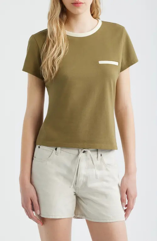 FRAME The Piqué Baby Tee in Military Multi at Nordstrom, Size Small | Nordstrom