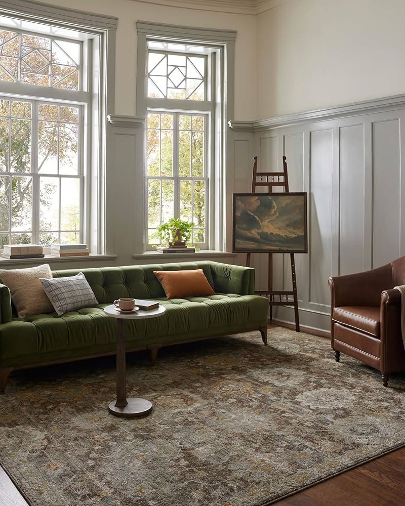 Loloi Magnolia Home by Joanna Gaines Mona Collection MOA-02 BARK/Multi 7'-6" x 10' Area Rug | Amazon (US)