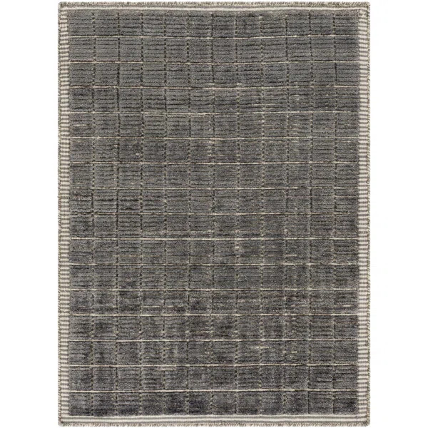 Jacey Handmade Charcoal Gray Rug | Wayfair North America