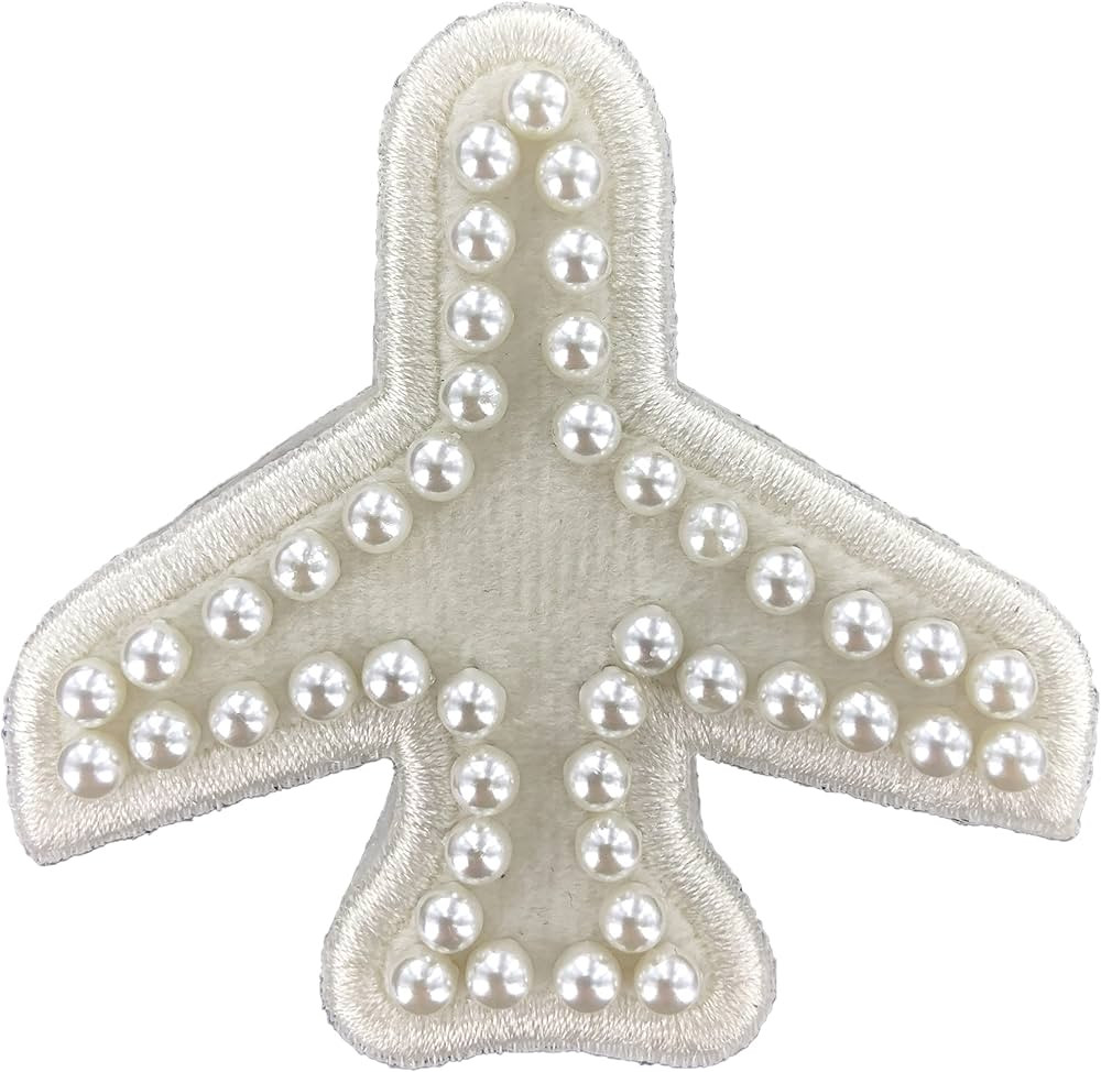 ZOOX Ivory Pearl & White Letter Varsity Initial Patches, Adhesive Sticker Iron On, 2.5 inch Heigh... | Amazon (US)