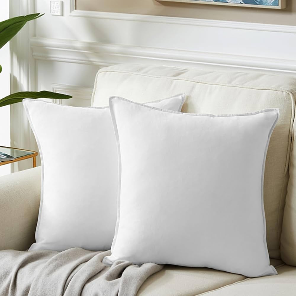 Fancy Homi Pure White 26x26 Pillow Covers Set of 2, Euro Pillow Sham 26x26, Super Soft Faux Suede... | Amazon (US)