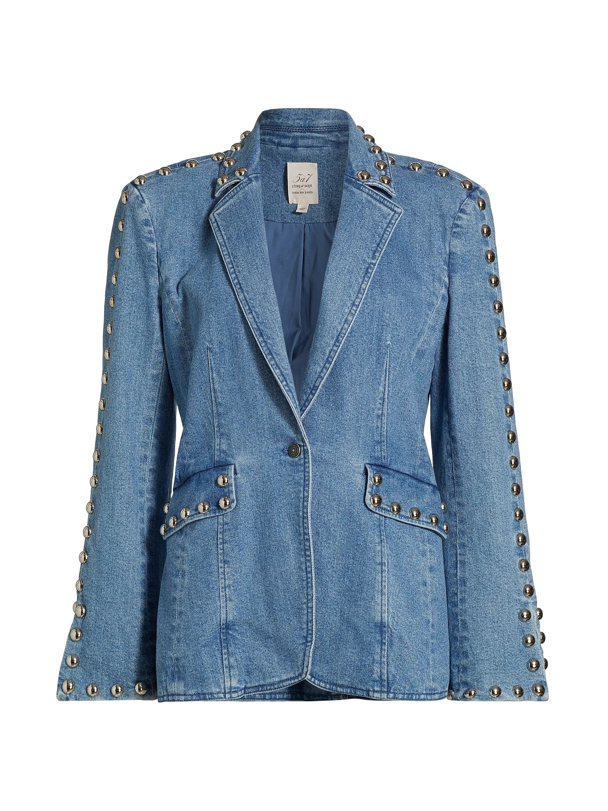 Milly Studded Denim Jacket | Saks Fifth Avenue