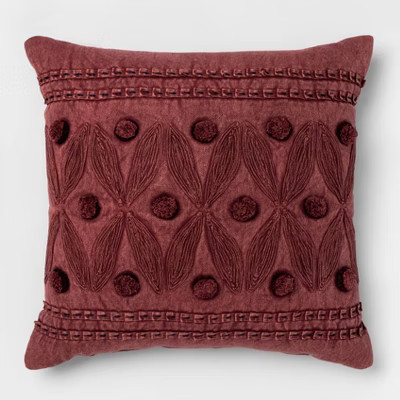 Embroidery & Applique Square Pillow Washed - Opalhouse™ | Target