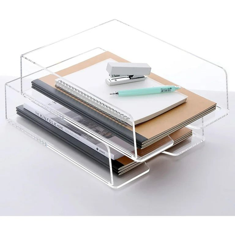 Paper Tray, Acrylic Desk Organizers And File Storage, Enlarged Stackable Letter Tray Vertical , C... | Walmart (US)