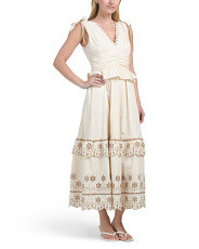 Ivory Embroidered Midi Dress | TJ Maxx