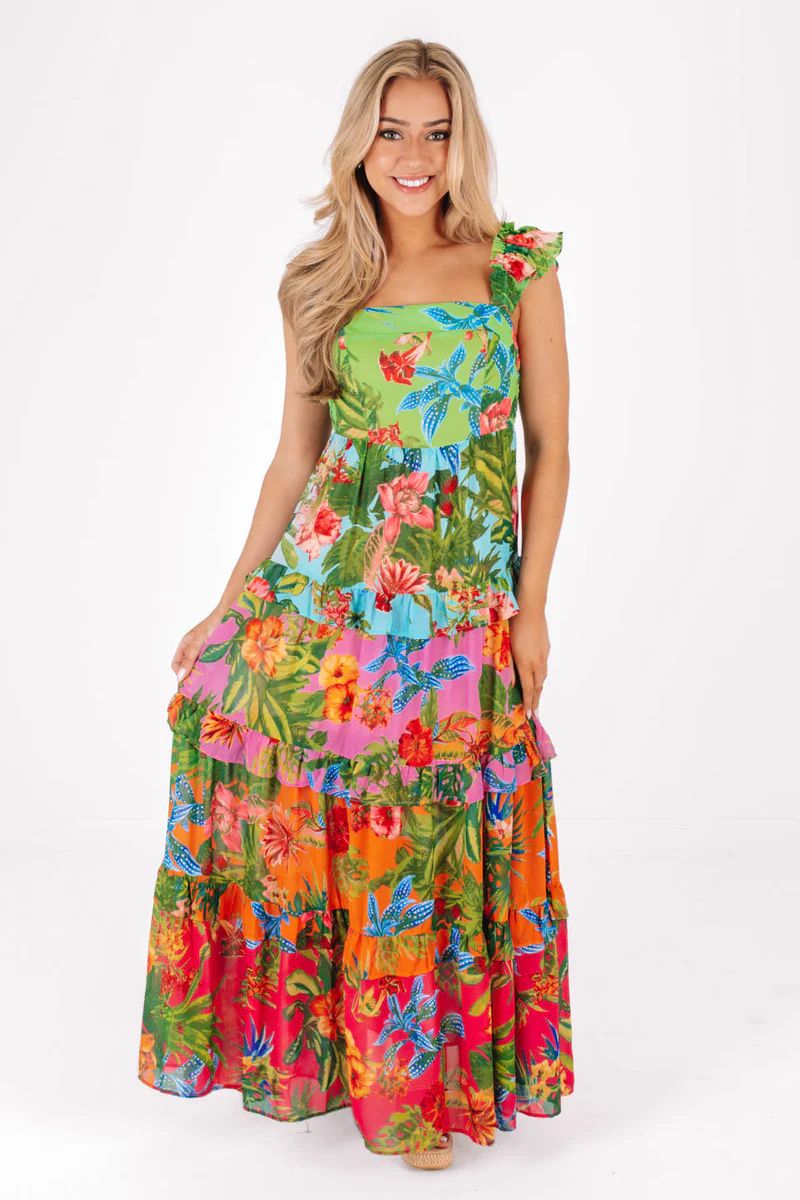 Lost In The Tropics Maxi Dress - Multi | The Impeccable Pig