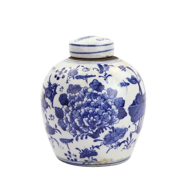 BW Tiny Lid Mini Jar Peony Lotus Motif | Bed Bath & Beyond