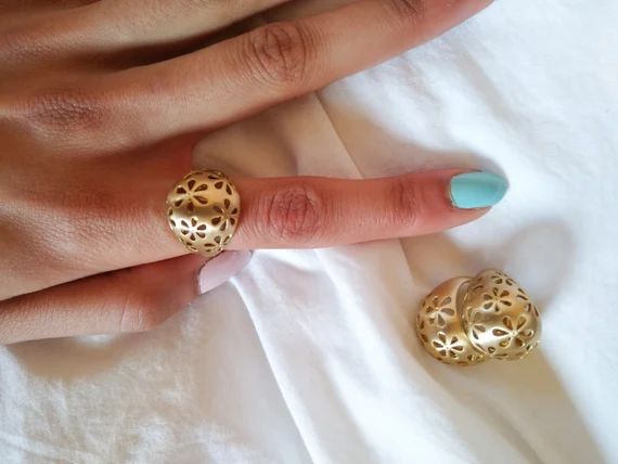 Daisy Doo  Raw Brass Ring Adjustable Ring Huge  Ring | Etsy | Etsy (CAD)