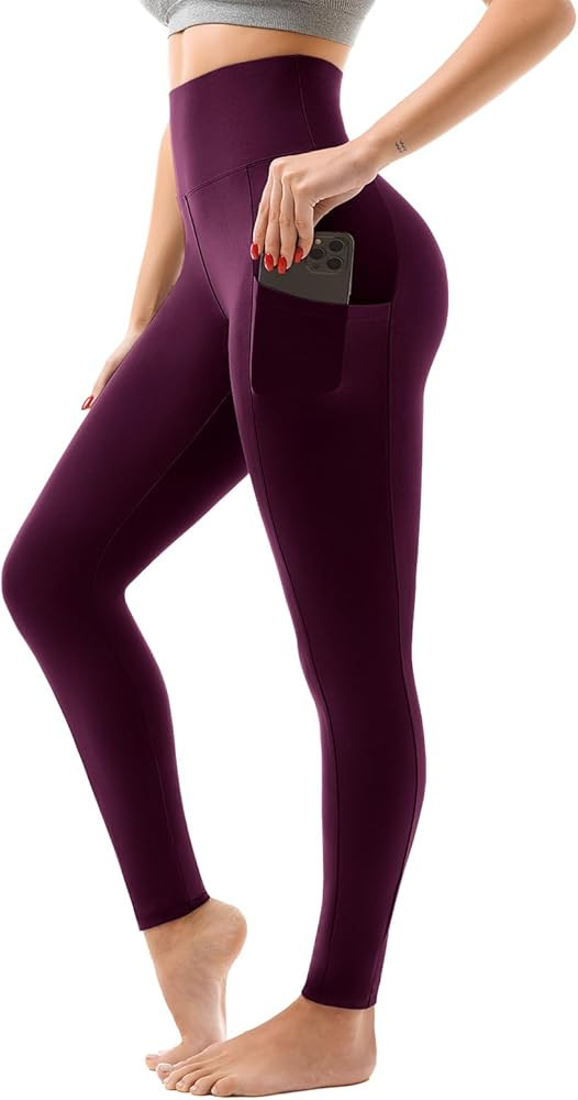 SINOPHANT High Waisted Leggings with Pockets Women, Full Length Capri Buttery Soft Stretchy Yoga ... | Amazon (US)
