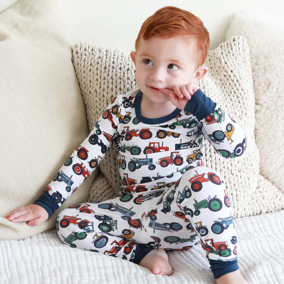 Tiny Tractors Two Piece Pajama Set | Caden Lane