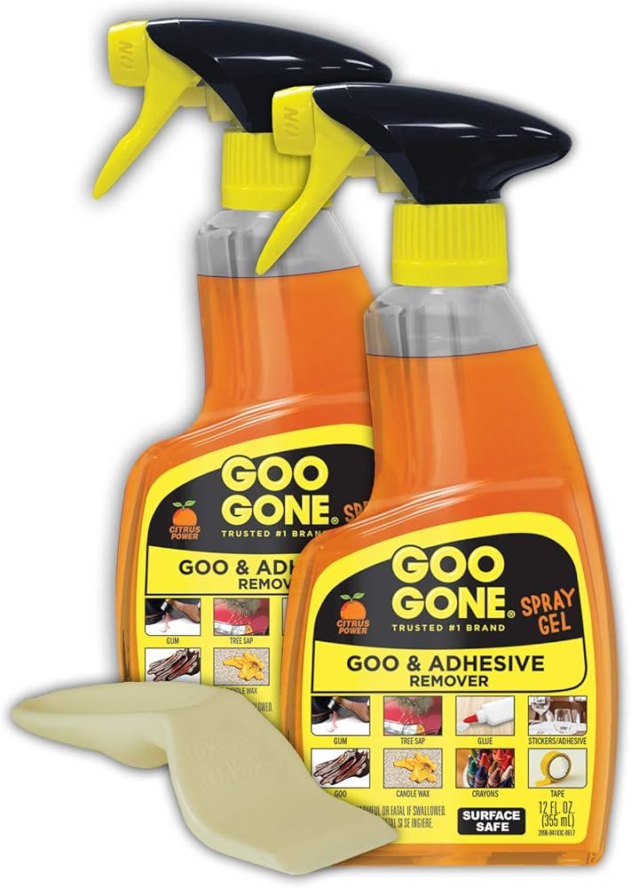 Goo Gone Adhesive Remover Spray Gel - 2 Pack and Sticker Lifter - Removes Chewing Gum Grease Tar ... | Amazon (US)
