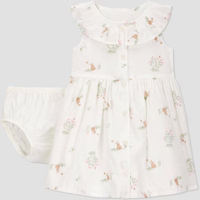 Carter's Just One You®️ Baby Girls' Floral Printed Dress - White Newborn | Target