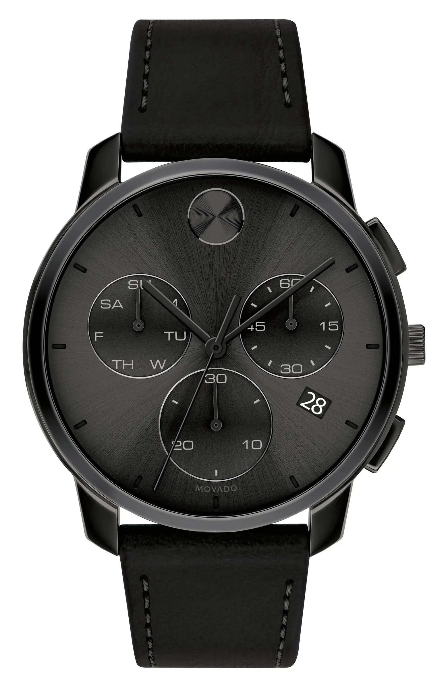 Movado Bold Chronograph Leather Strap Watch, 42mm | Nordstrom | Nordstrom