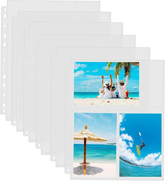 Sooez 30 Pack 4x6 Photo Sleeves for 3 Ring Binder (180 Pictures), Heavy Duty Plastic Album Refill... | Amazon (US)