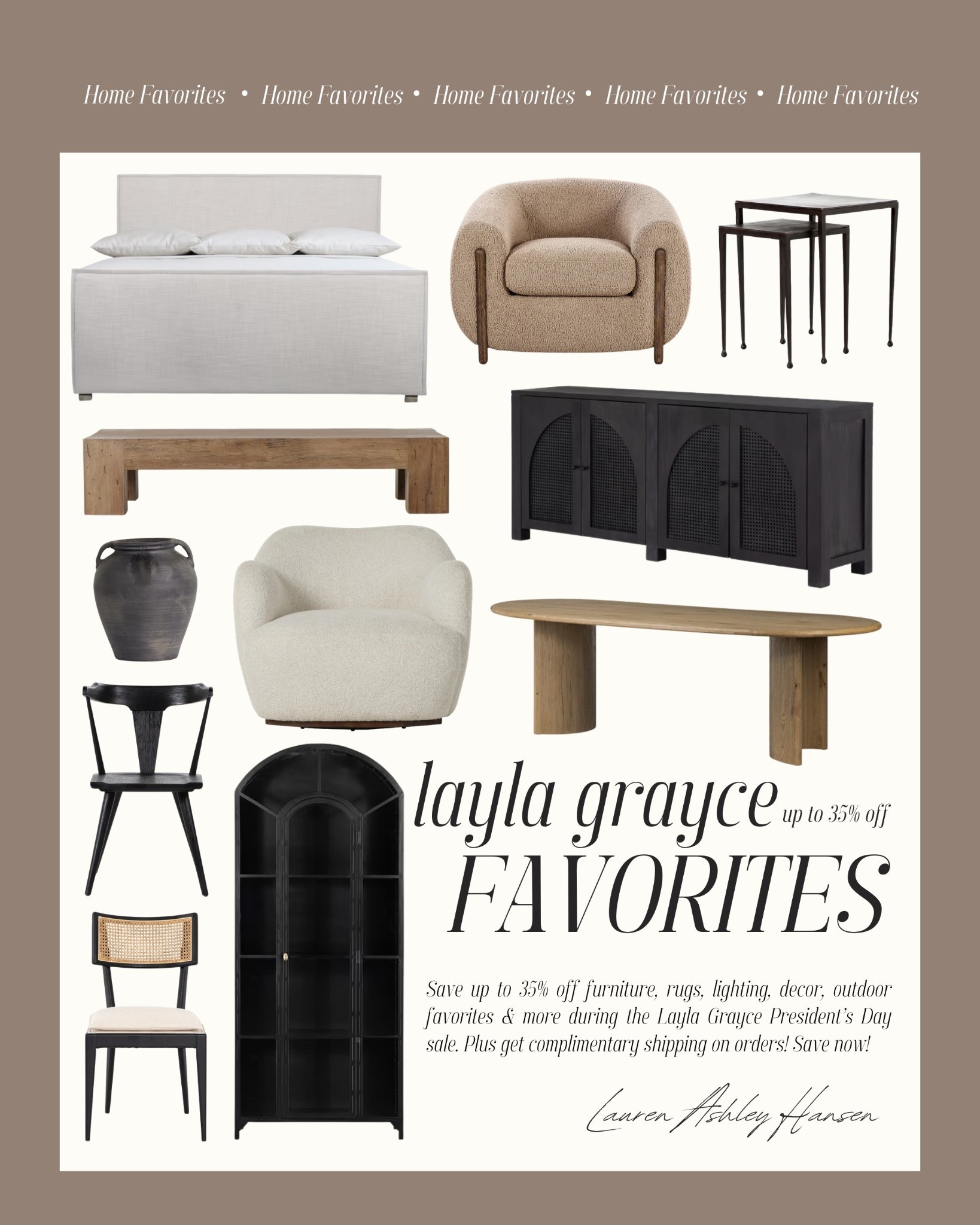 Save up to 35% off furniture, rugs, lighting, decor, outdoor favorites & more during the Layla Grayce President’s Day sale. Plus get complimentary shipping on orders! Save now!

#LTKHome #LTKSaleAlert