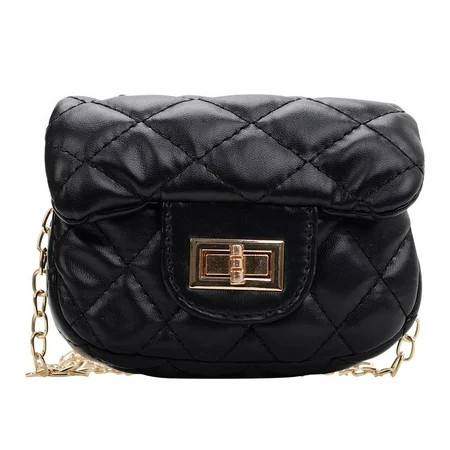 Zewfffr Girls PU Geometry Diamond Kids Messenger Shoulder Bags Small Bags (Black) | Walmart (US)