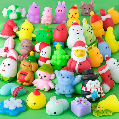 36PCS Christmas Squishies Mochi Squishy Toys for Kids Party Favors for Kids Goodie Bag Filler Mochi Squishies Stress Relief Toy School Class Exchange Prizes Christmas Stocking Stuffers | Amazon (US)