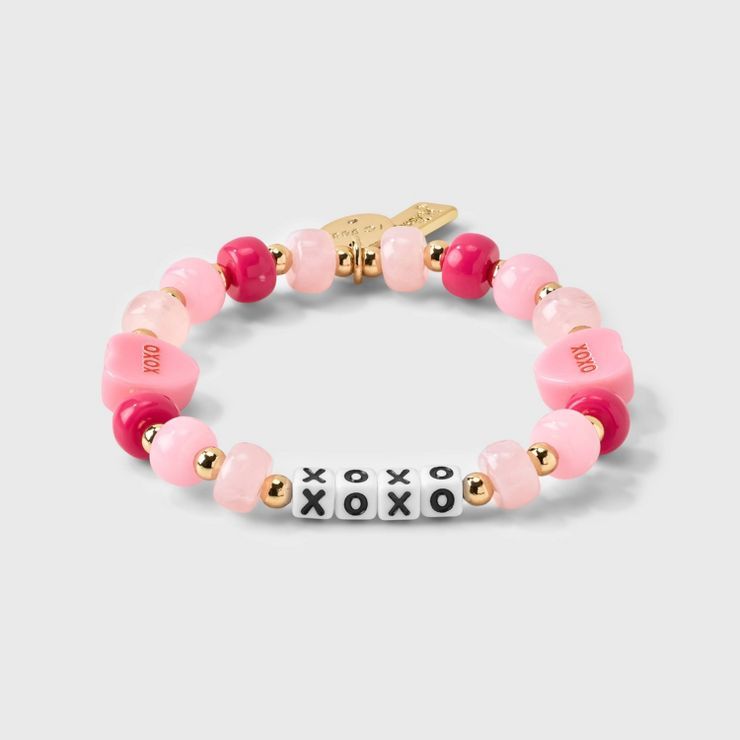 XOXO Beaded Bracelet - Little Words Project Pink | Target