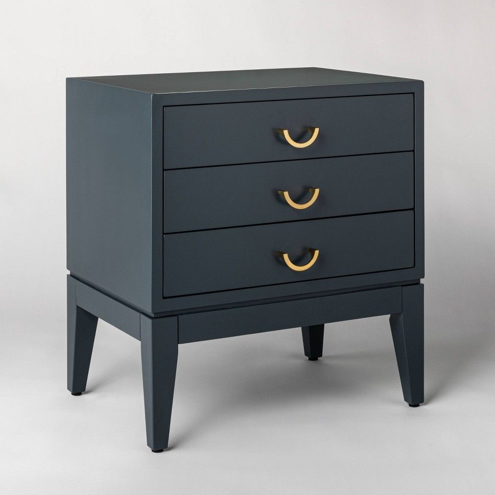 Quail Hill 3 Drawer Nightstand Mount Etna Blue - Threshold designed with Studio McGee | Target