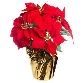 Red Velvet Potted Poinsettia with Gold Foil by Ashland® | Michaels Stores