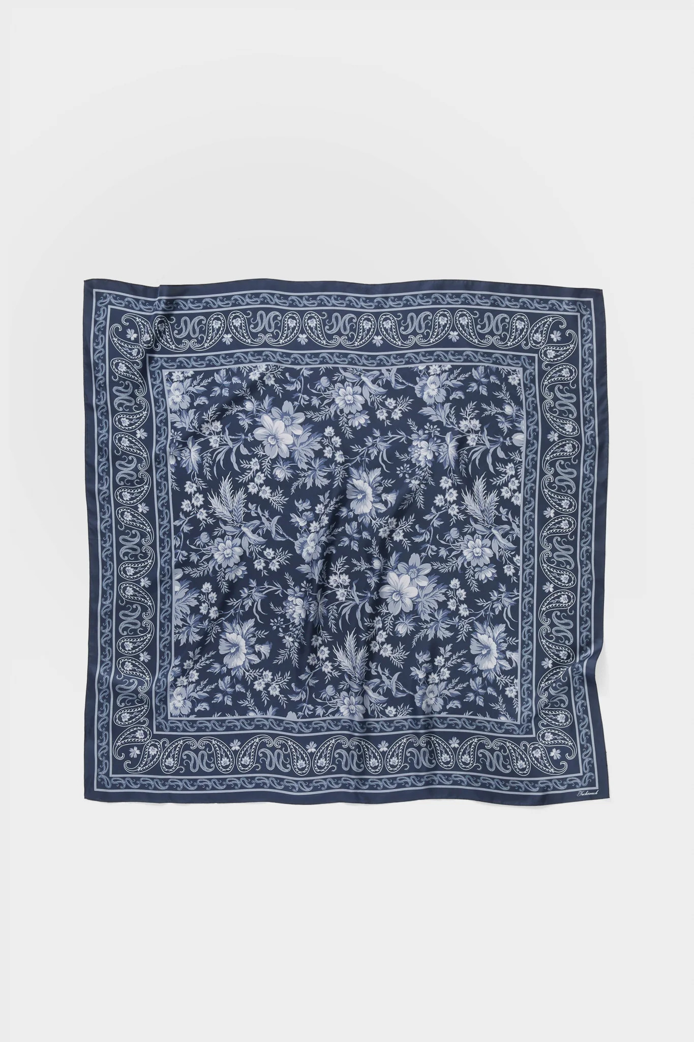 Navy Floral Bandana Medium Silk Scarf | Tuckernuck (US)