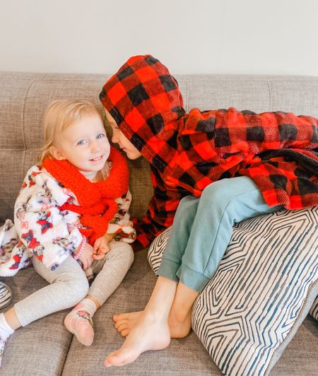 Snuggling in our cozy robes from kohls! Fitz loves his hooded cuddle duds and of course Co picked Minnie Mouse. Both are on sale now and my kids love wearing them around the house. Kids clothes, kid pajamas, little girl robe, toddler girl robe, little boy robe, hooded robe for kids, toddler girl clothes 

#LTKfamily #LTKkids #LTKunder50