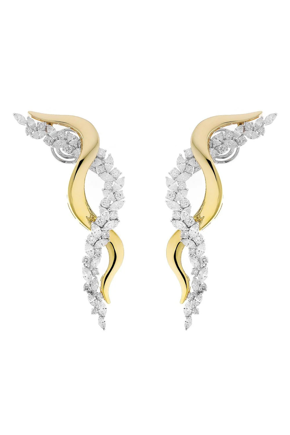 Golden Strada Twisted Drop Earrings | YEPREM JEWELLERY | Marissa Collections